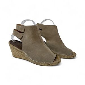 Women's Suede Tan Wedge Sandals